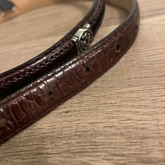 Brighton, mock crock brown, leather belts SZ L /34 - Picture 6 of 11